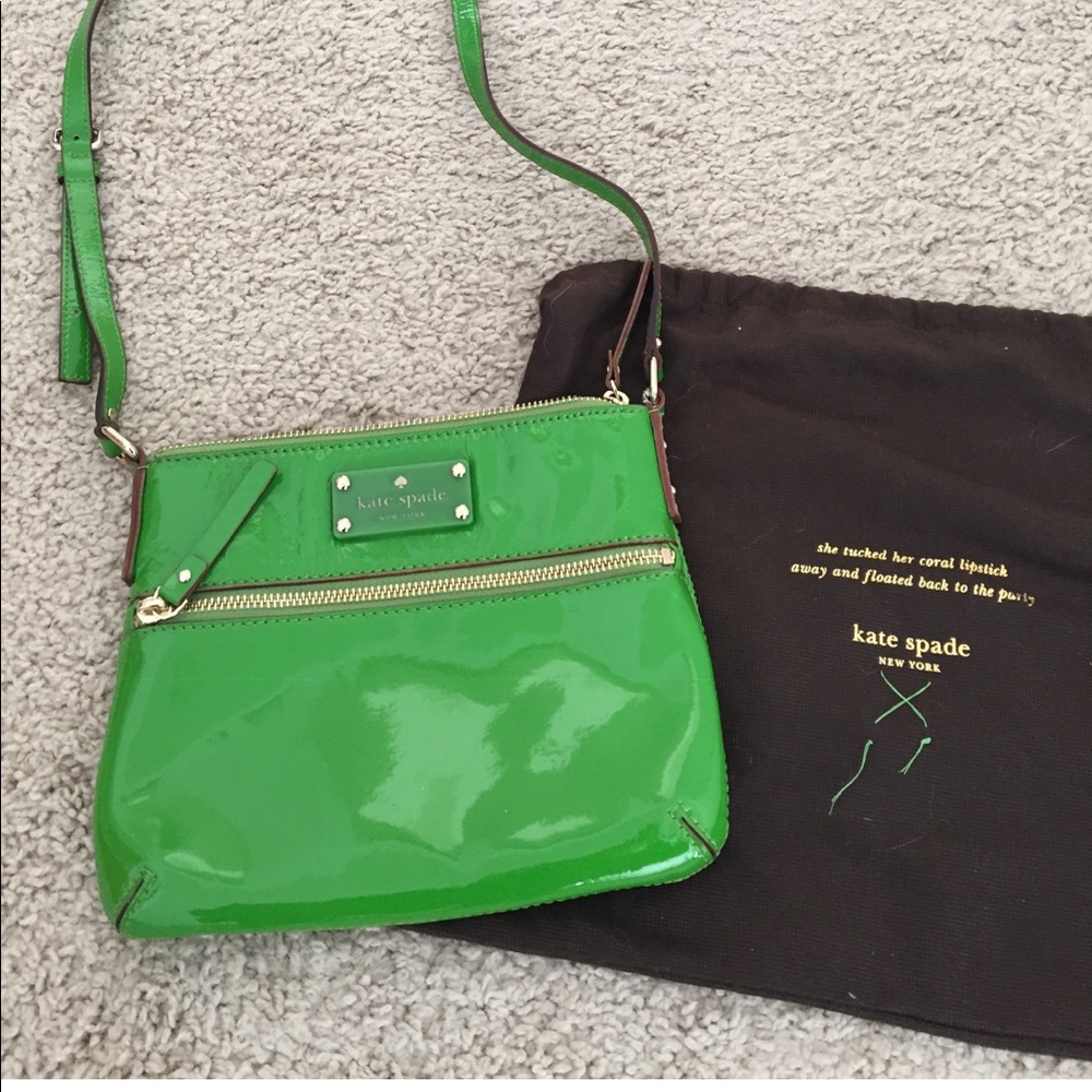 Kate Spade Crossbody Green Patent Leather Bag